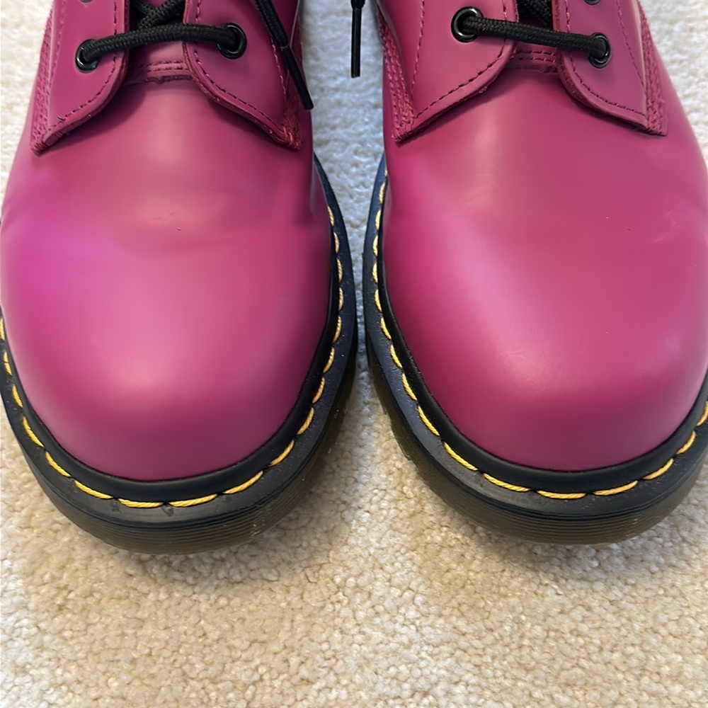 Dr Martins purple leather lace up boots Unisex size womans 12 / mens 11 - Picture 13 of 13